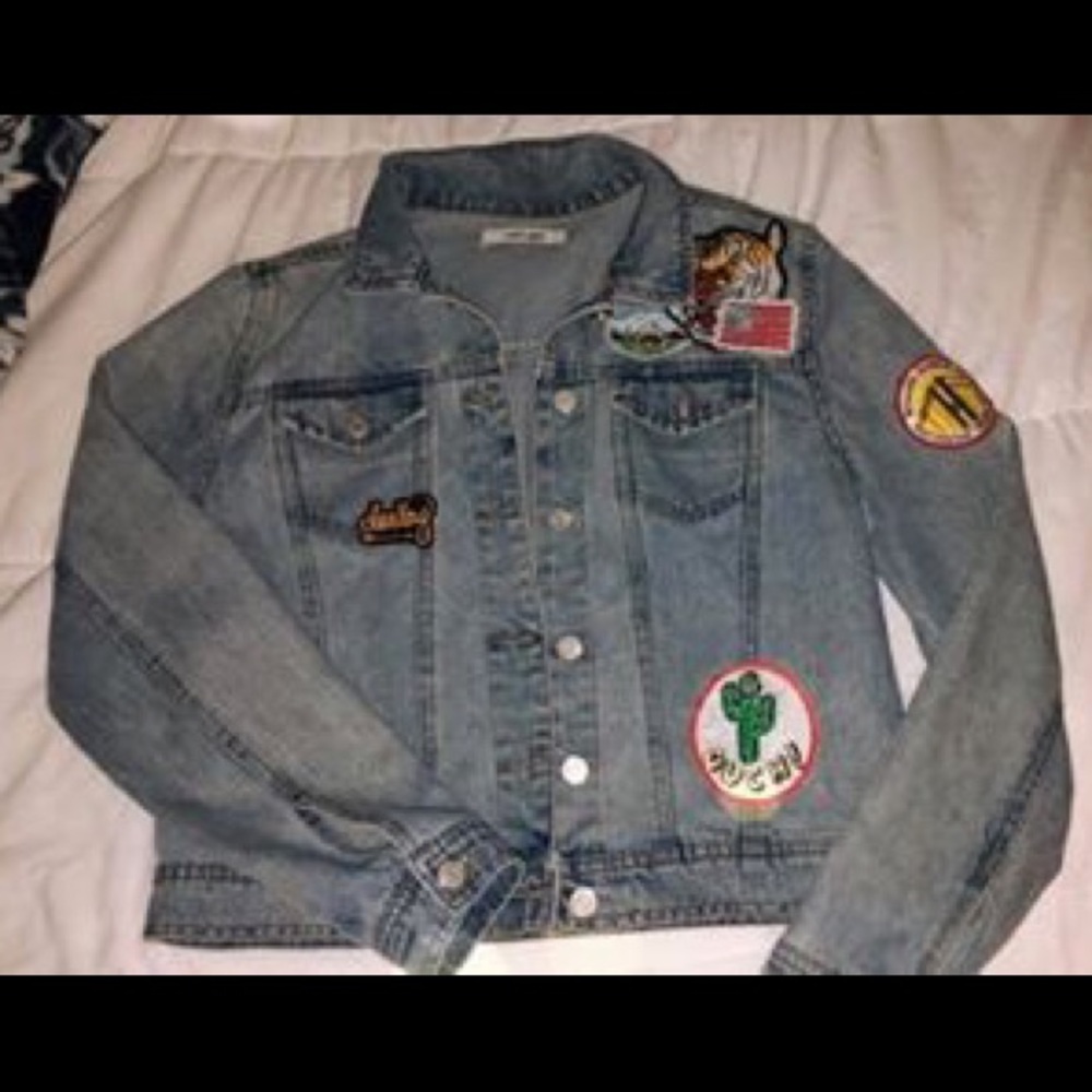Denim jacket with patches